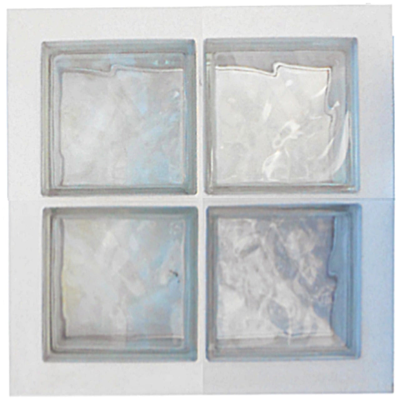 Pannello Prefabbricato Con Blocchi Di Vetro – 4 Blocchi 190x190x80 Mm, Per Pareti – Dimensioni 470x470 Mm, Cemento Idrofugato