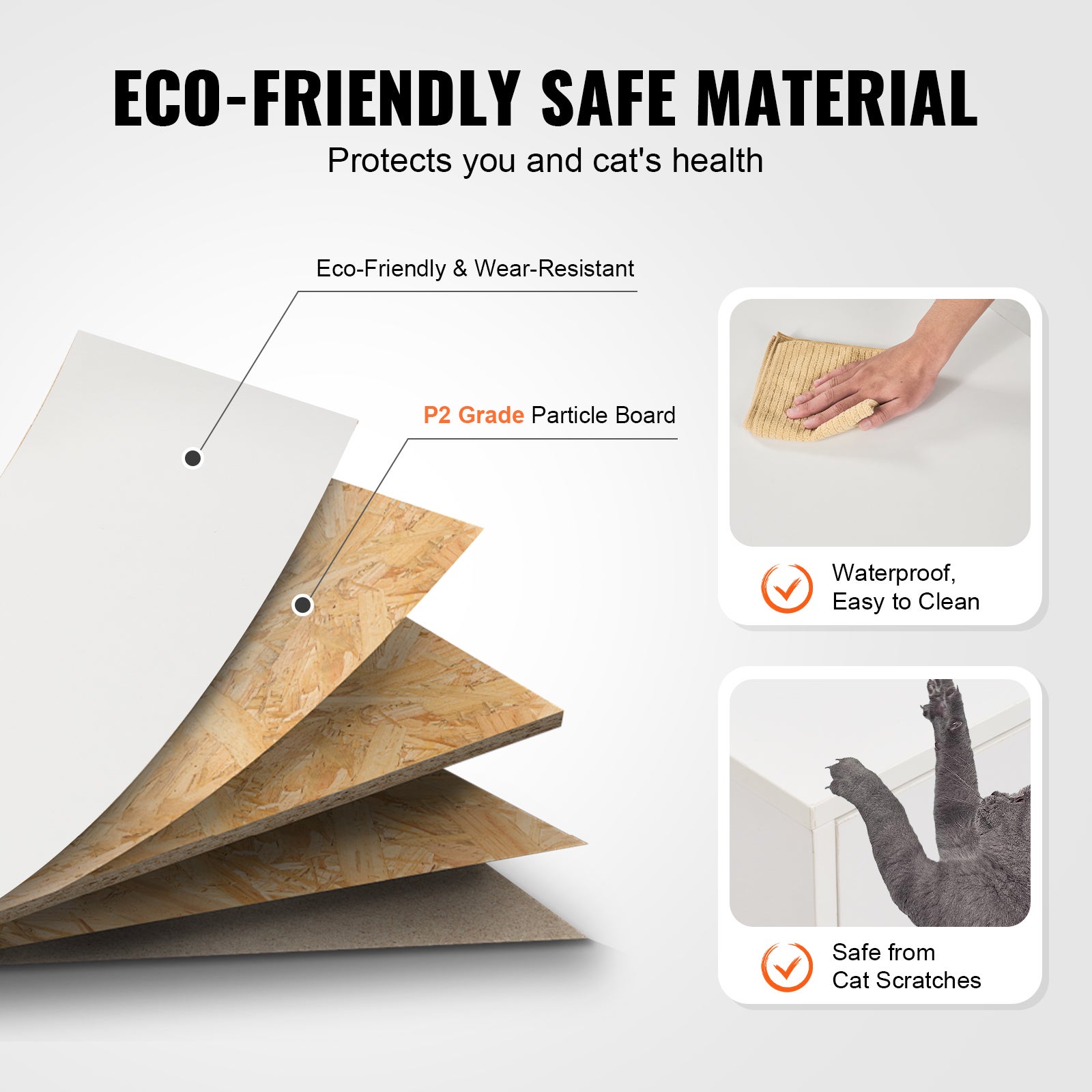 Bac à litière pour 2 chats,SucceBuy armoire pour chambre double,s'adapte à la plupart des bacs à litière,57,9