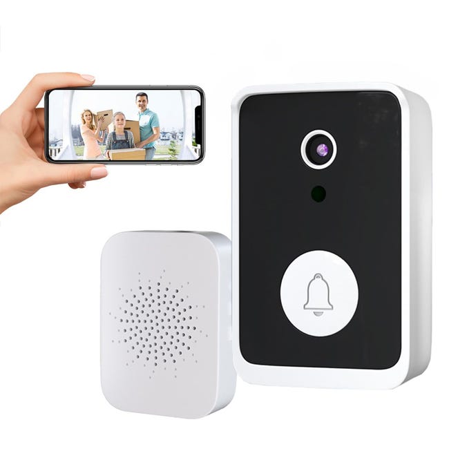 Campanello Smart WiFi Con Videocamera: Citofono Wireless, Rilevamento Movimento, Visione Notturna