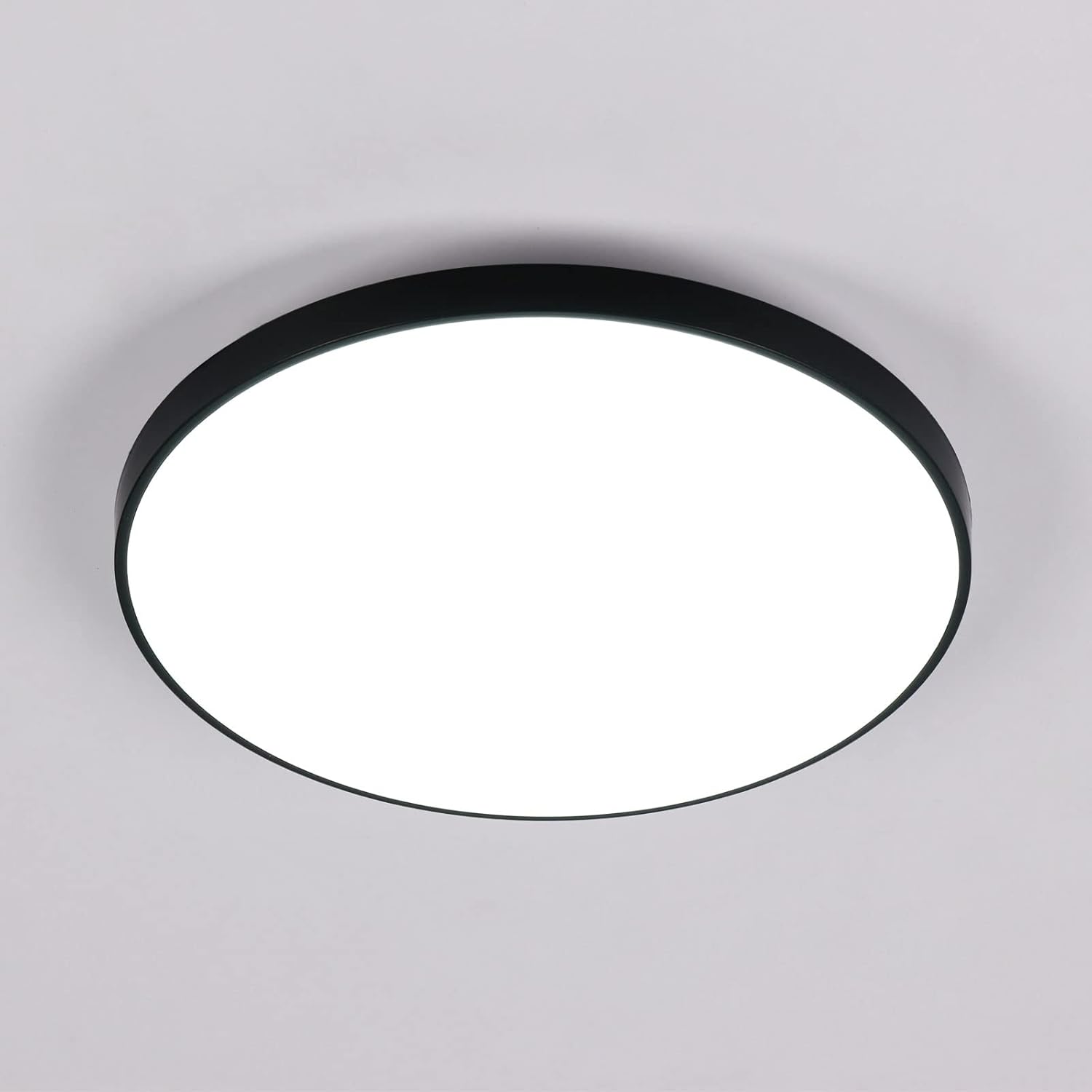 Okrągła lampa sufitowa LED, 24 W, 6500 K, chłodna biel, nowoczesna, czarna, szczelność IP54, 2700 lm, do łazienki, Ø 27 cm [klasa energetyczna E].