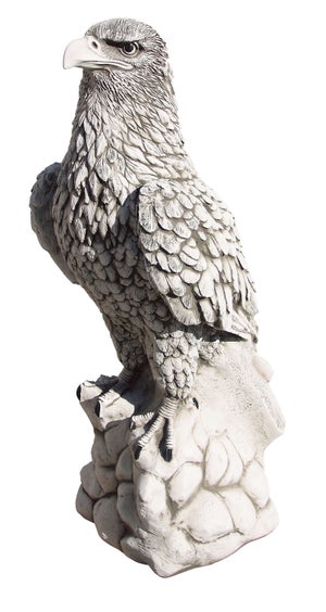 Statue Aigle Jardin En Pierre/Béton 55cm - Ornement Extérieur Robuste