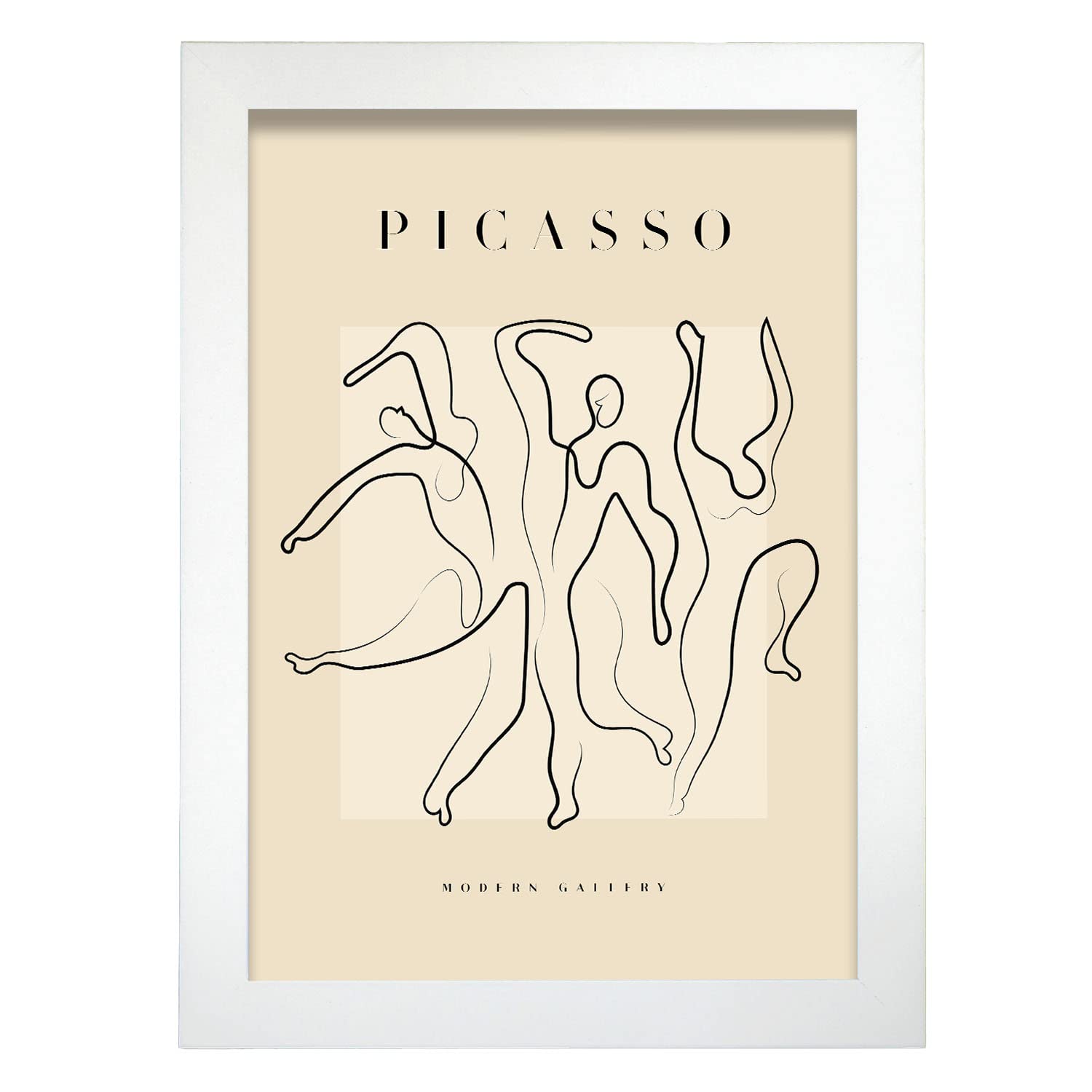 Nacnic póster de colección picasso 49 ilustraciones en estilo exhibición de arte surrealismo y cubismo para la tamaño a4 con marco blanco