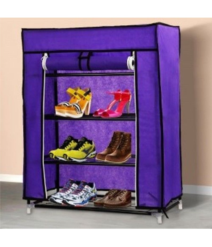 Scarpiera Appendiabiti A Doppio Lato Per Armadio - 24 Grandi Tasche In Tessuto Non Tessuto, Con Gancio Rotante 360° (Viola) - Organizer Multiuso Per Casa - 2