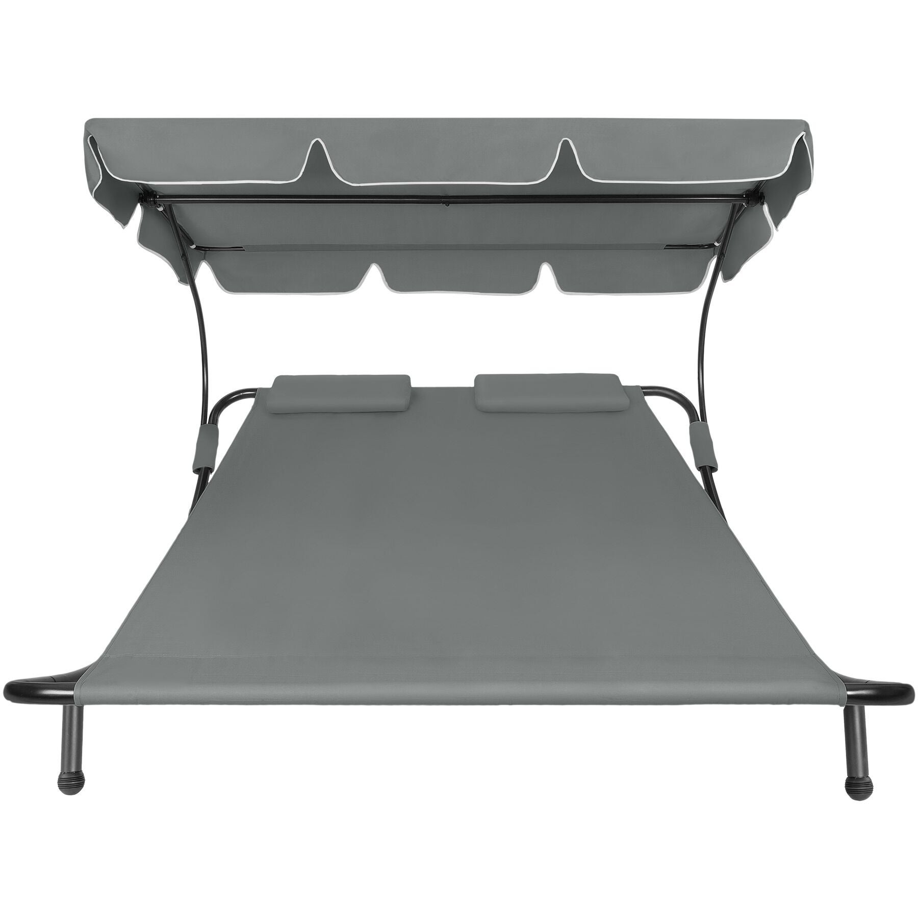 Transat de jardin en polyester et structure en métal 2 places avec pare-soleil réglable 185 x 195 x 142 - 175 cm TECTAKE - 2