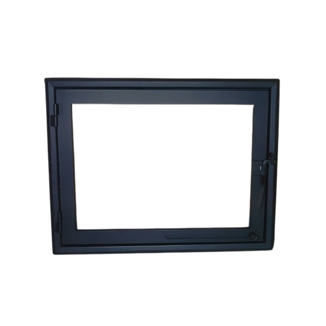 PORTA ESPECIAL PARA LAREIRAS DE CONSTRUÇÃO, UMA FOLHA, ARTESANAL, FERRO FORJADO, FEITA À MÃO, VIVEIDEA MOD. WINDOW - 2