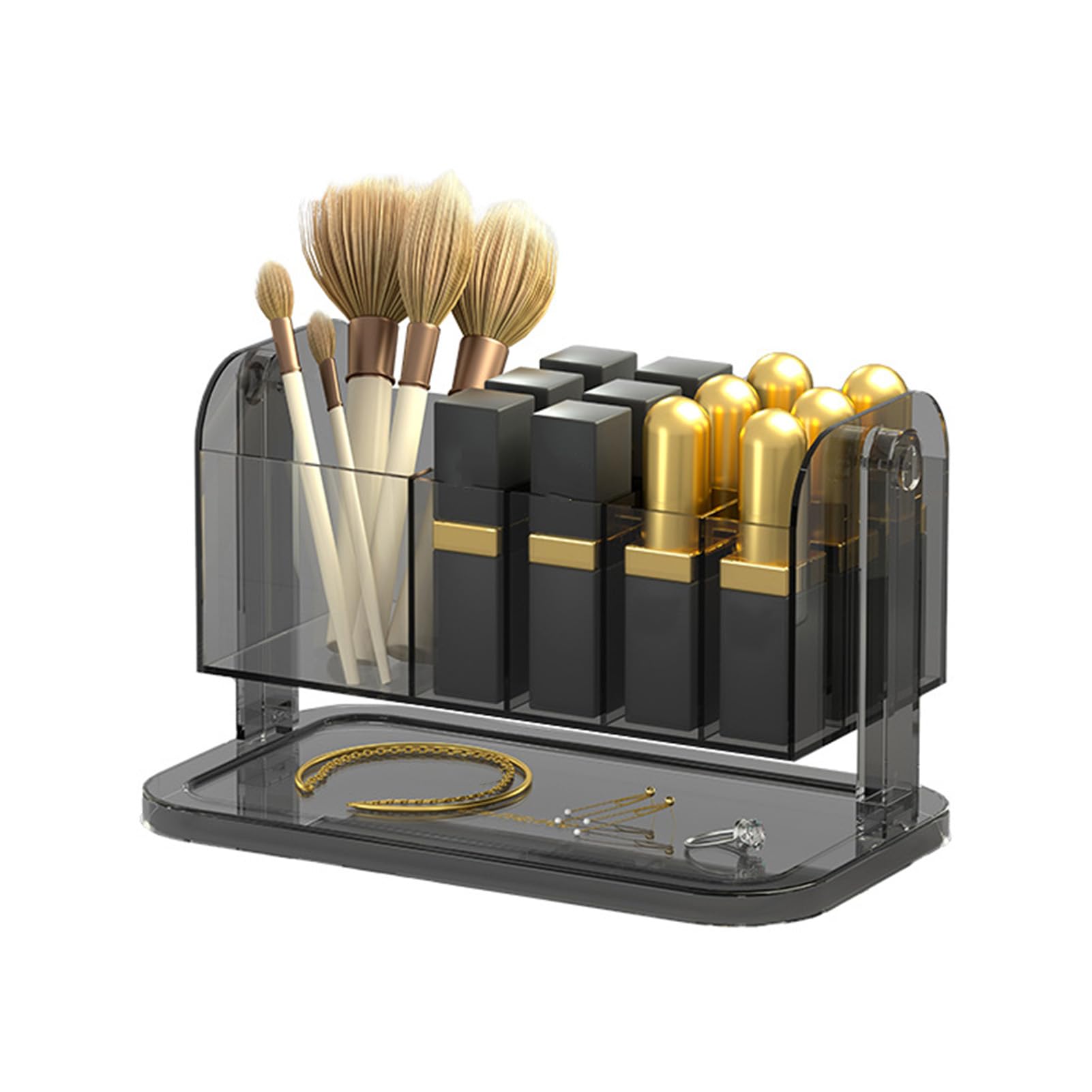 Boîte de rangement pour rouge à lèvres, support de maquillage rotatif amovible et transparent, organiseur de pinceaux, accessoires de beauté, - 4