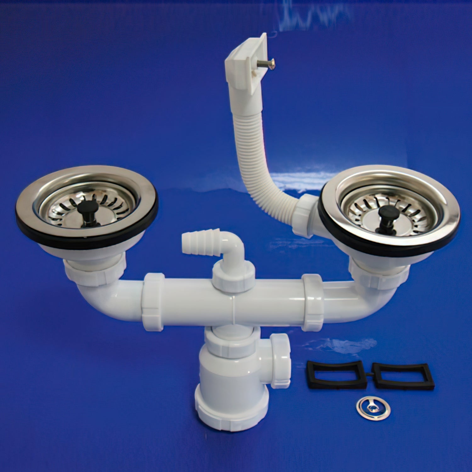 Kit Sifone Per WC A Doppio Scarico Con Maniglia A Leva Cromata – Regolabile In Altezza 19,1-24,1 Cm – Con Troppopieno Interno - 5