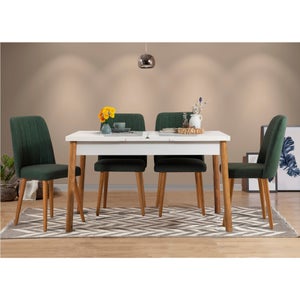 Set tavolo da pranzo allungabile e sedie scandinave (5 pezzi - Main Image