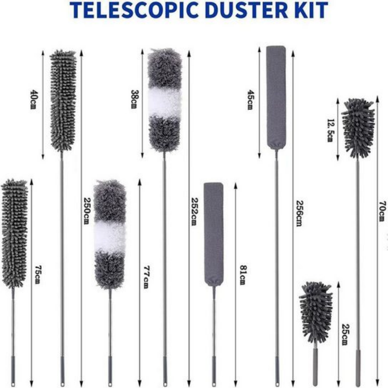 Set de 5 brosses dépoussiérantes avec plumeau télescopique - 8