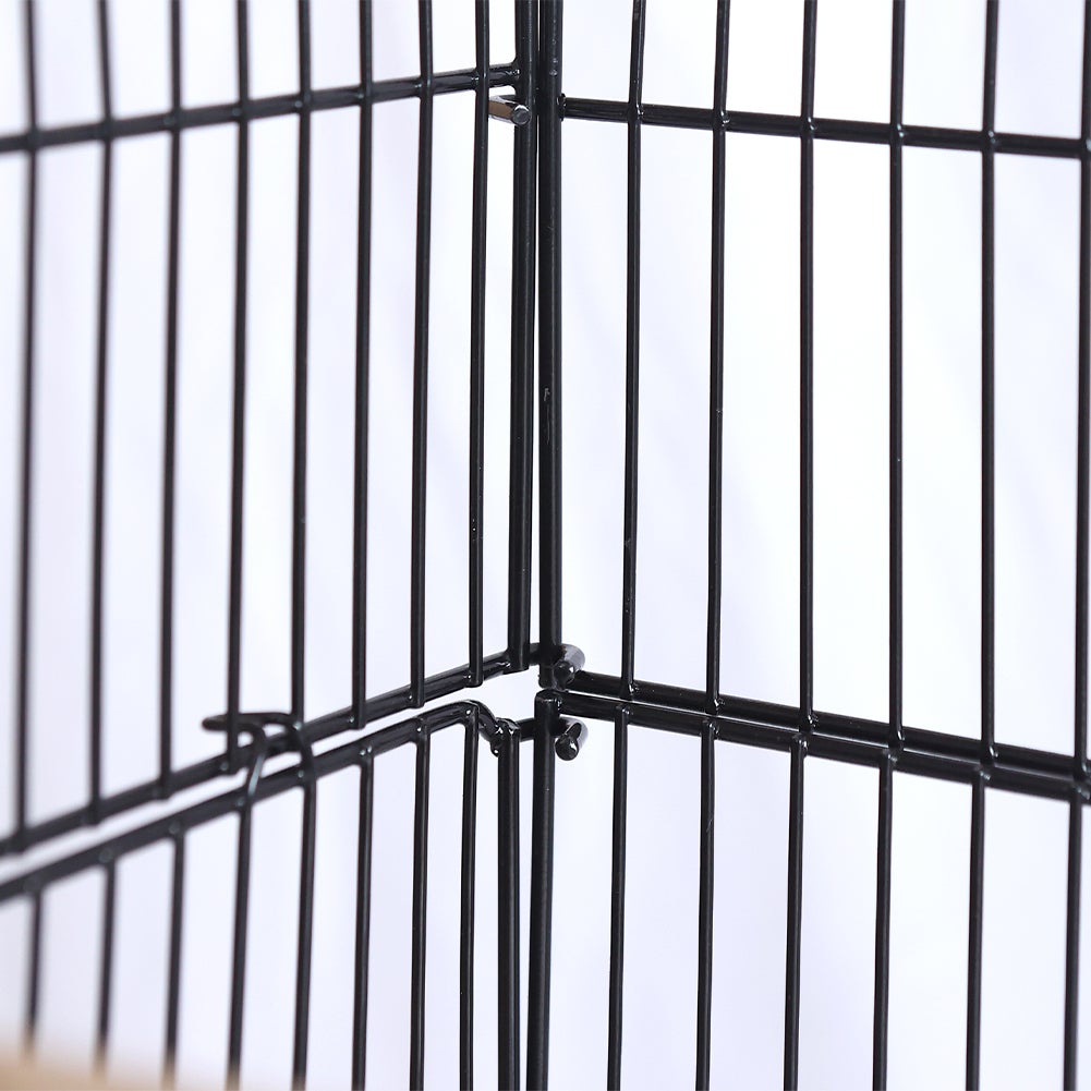 Gabbia Voliera per Uccelli Nera per Pappagalli Inseparabili con Tetto Apribile - 4