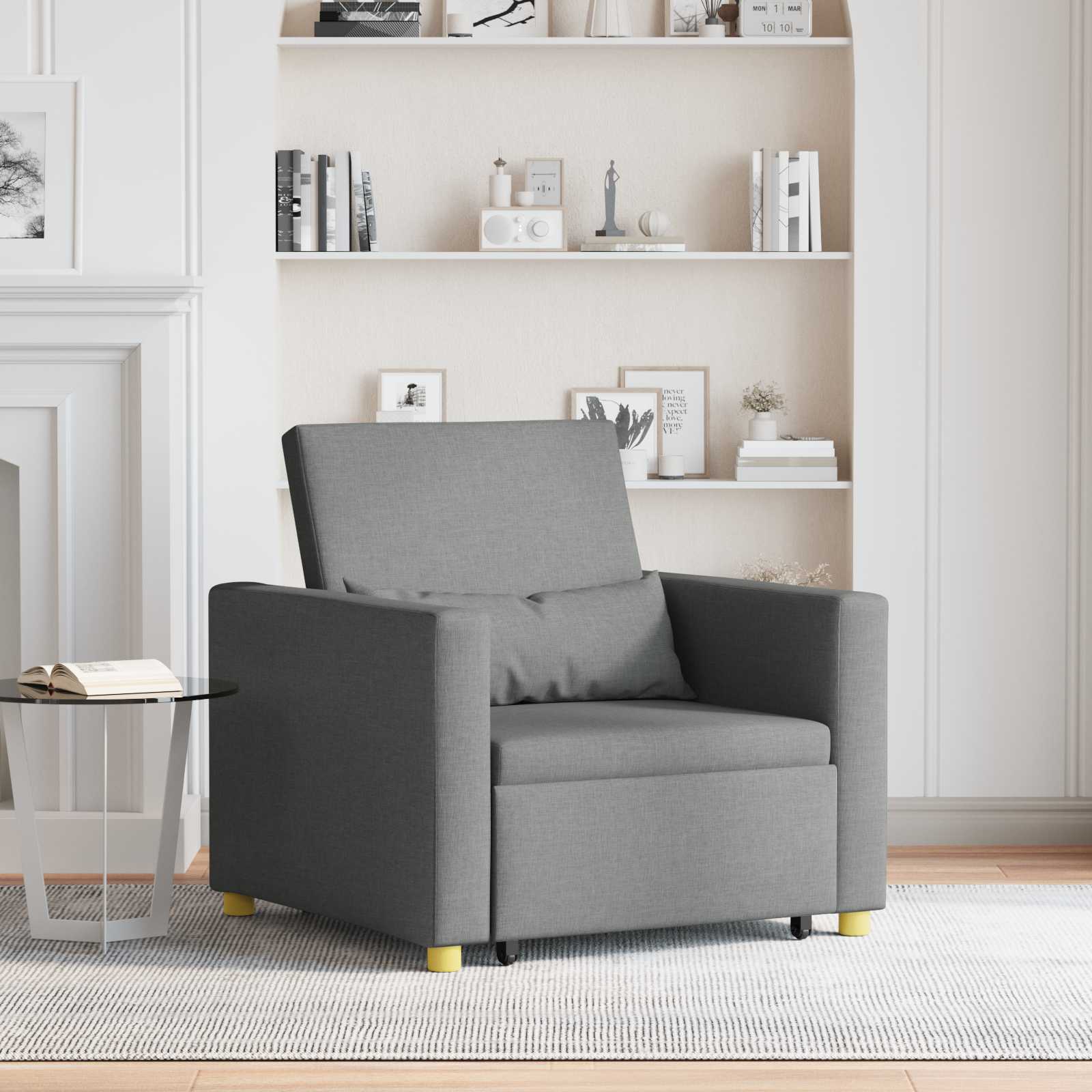 Rozkładana sofa jednoosobowa ciemno szary 90 x 165 x 87 cm vidaXL