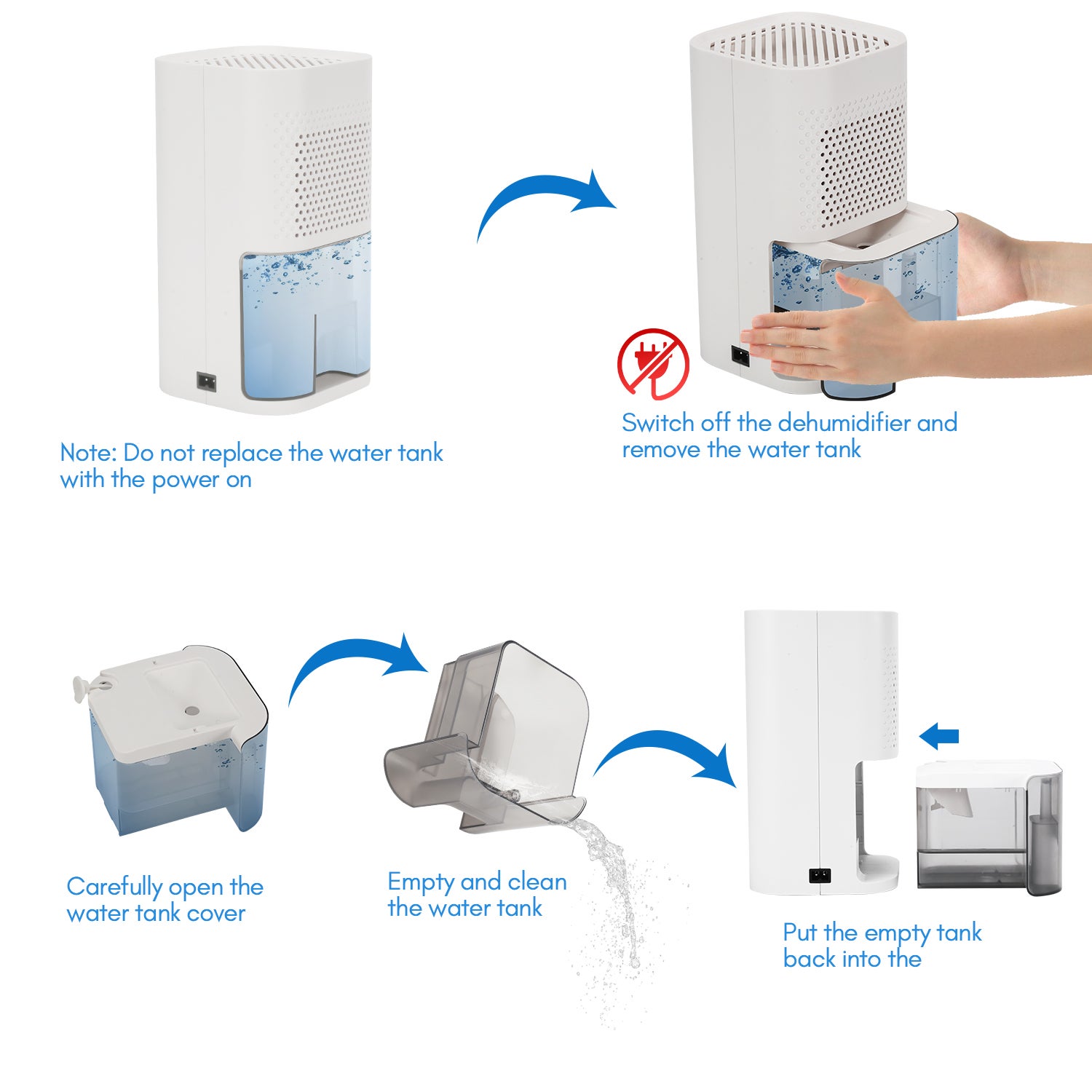 Déshumidificateur 850ML Déshumidificateur d'air Salon Humidité Déshumidificateur d'espace - 7