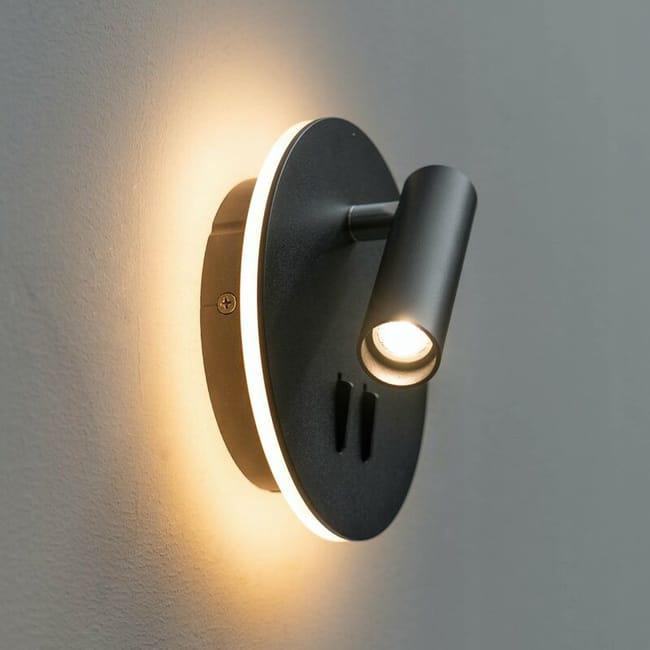 Wewnętrzna lampka do czytania LED, kinkiet z portem ładowania USB i włącznikiem, regulowana lampka do czytania przy łóżku, oświetlenie otoczenia