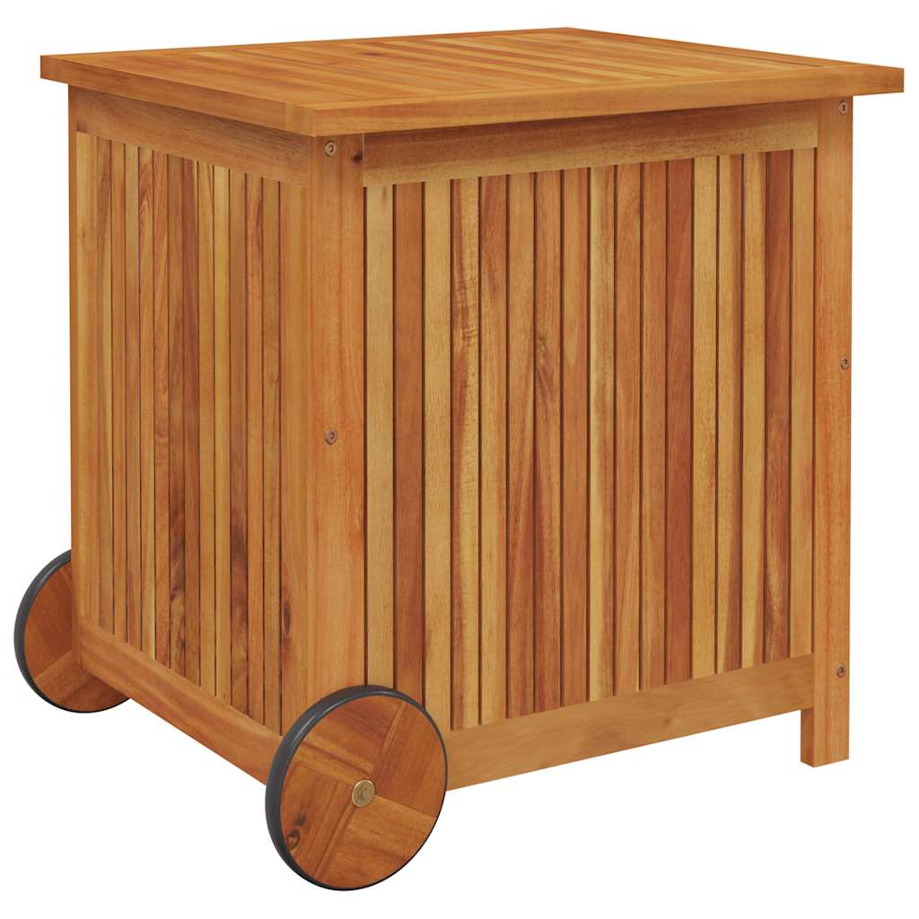 Coffre de jardin à roulettes, en bois d'acacia massif, 60 x 50 x 58 cm - COMFORTXL - 4