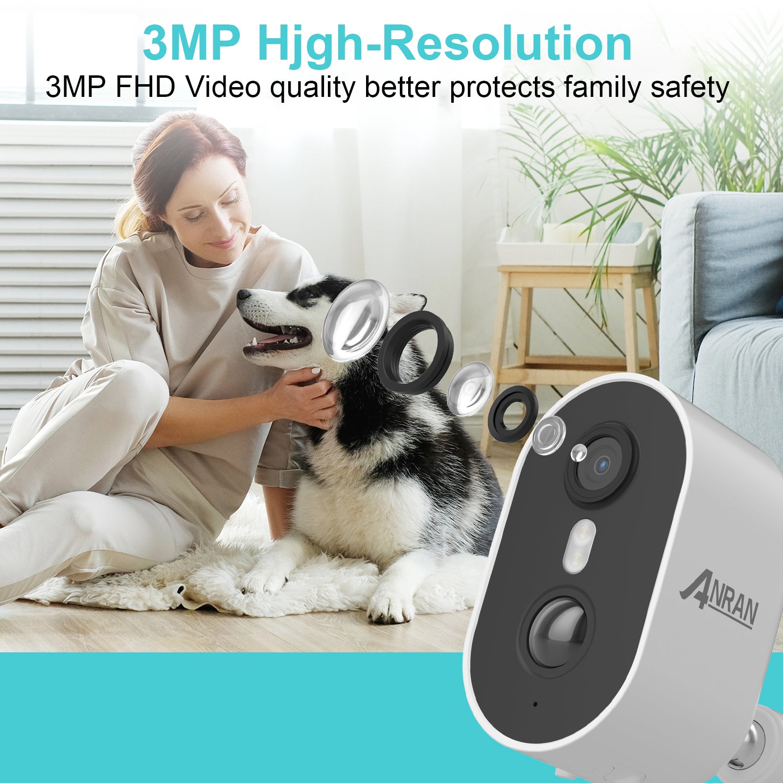 Caméra de Surveillance Extérieure Sans fil+panneau solaire,ANRAN,stockée sur le cloud-Abonnement requis,Non support la carte-2 pcs - 2