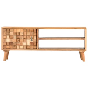 Mobile TV VidaXL In Legno Di Teak - 100x40x45 Cm, Stile Rustico, Piano Robusto - 2