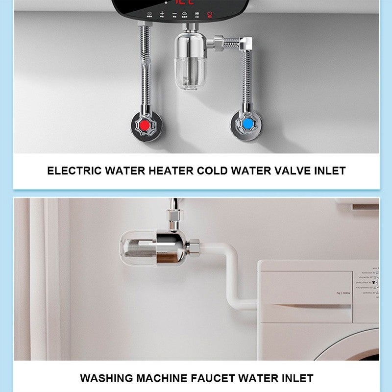 Pequeno filtro de água em aço inoxidável, anticalcário, para aquecedores de água elétricos. - 3
