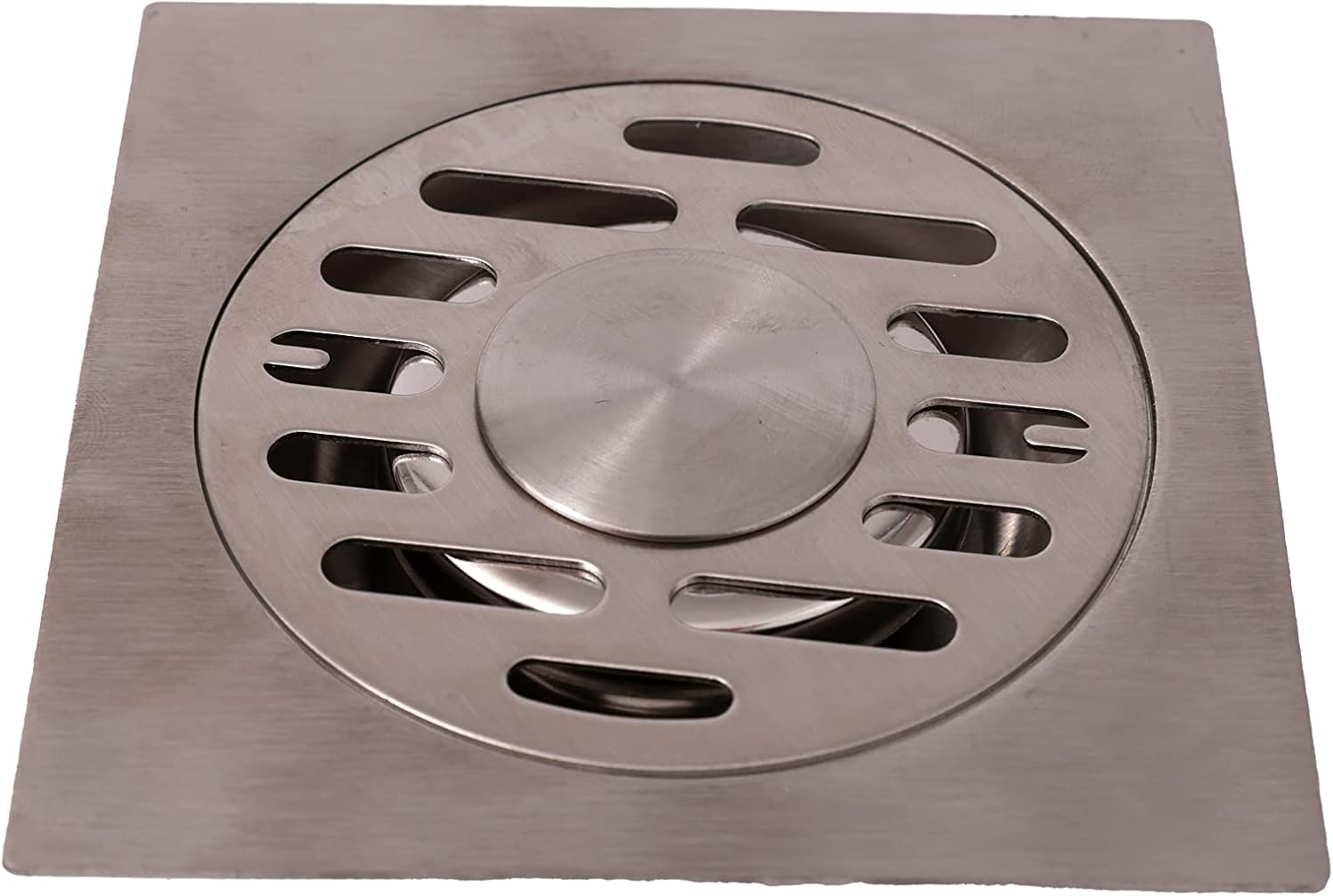 Wpust podłogowy ze stali nierdzewnej - 120 x 120 mm - Przyłącze węża