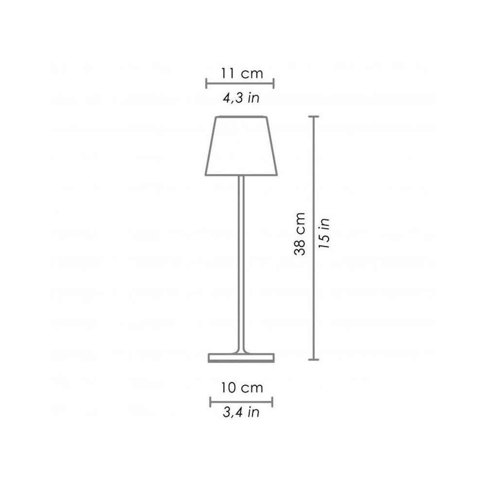 Lampe de table LED Poldina Pro Glossy Gold, rechargeable et dimmable avec une autonomie allant jusqu'à 12 heures - 4