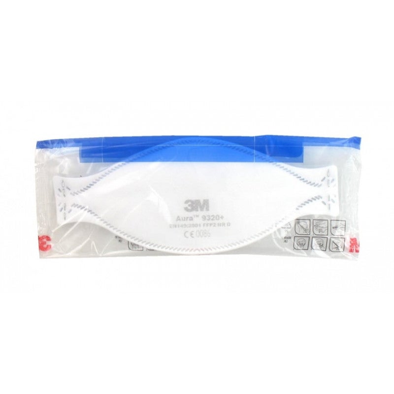 Masque 3M Aura 9320 anti-poussières pliable FFP2 sans soupape x 10 - 4