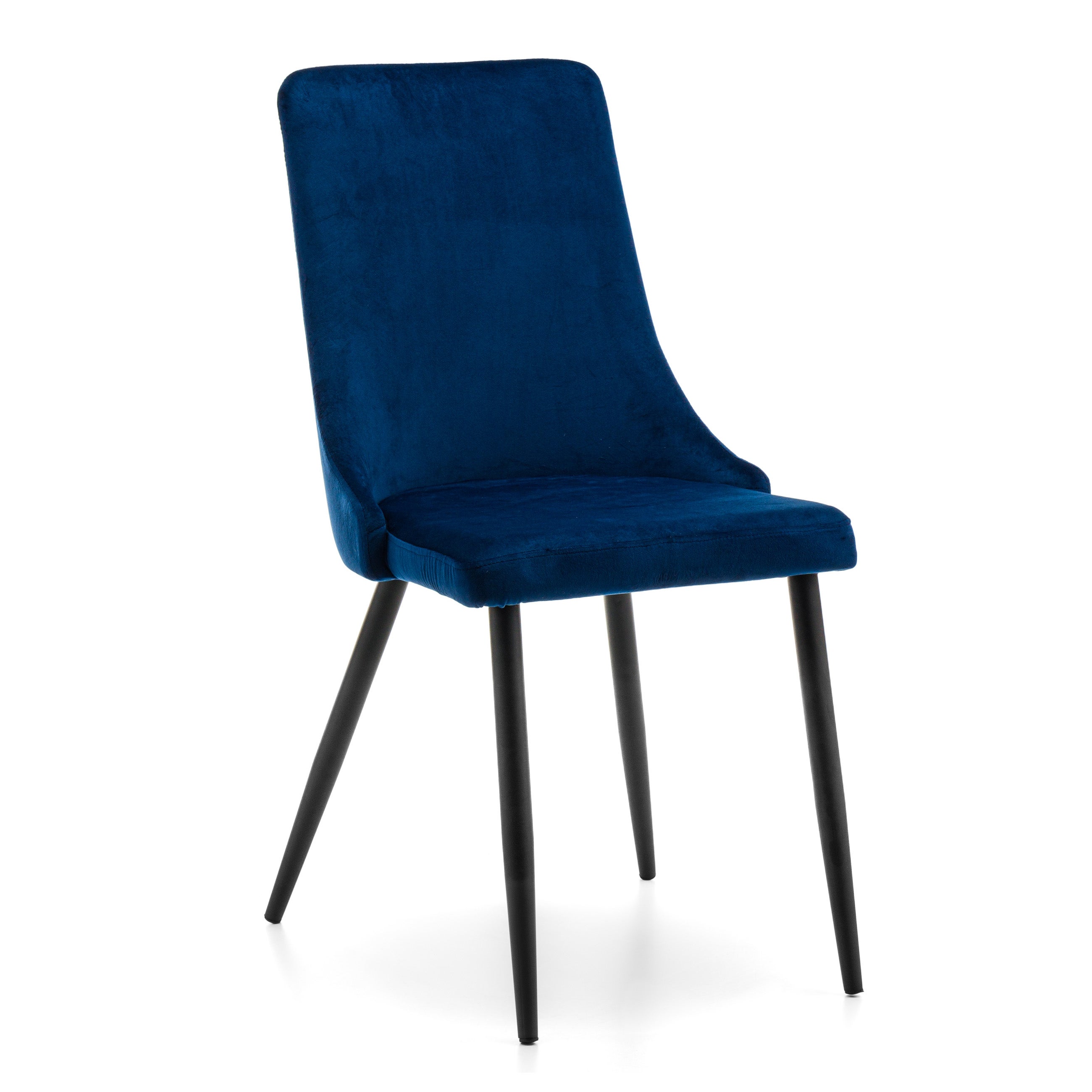 Krzesło tapicerowane welurowe aksamit UNO granatowe