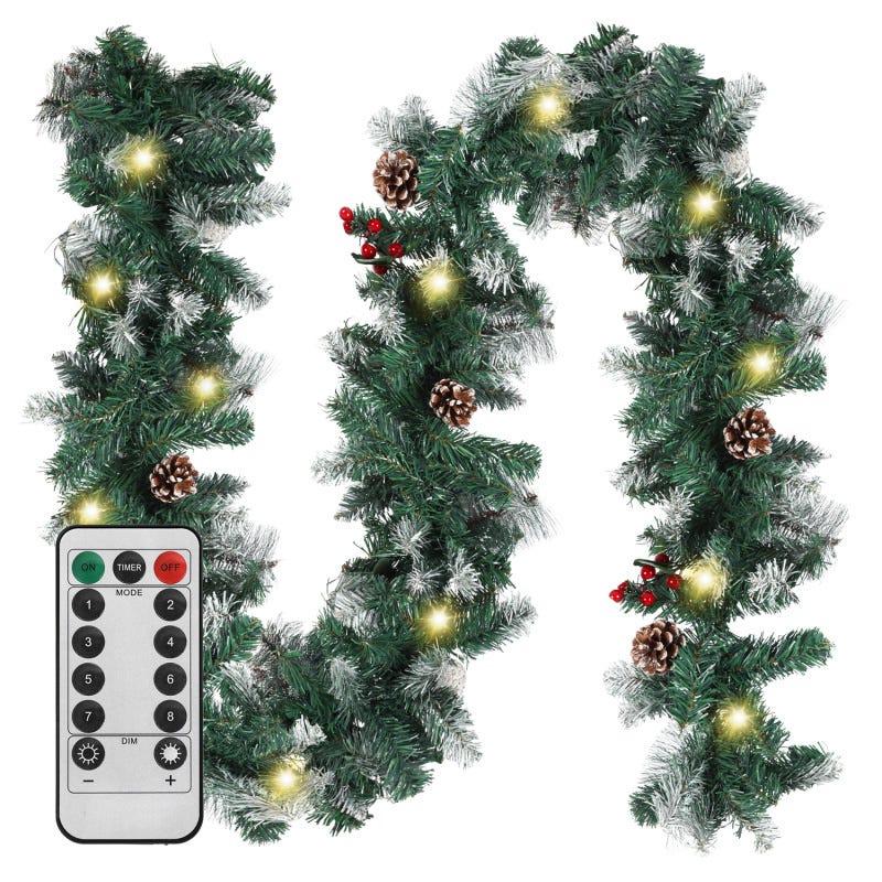 Ghirlanda Natalizia Con Luci, Ghirlanda Natalizia Da 40 Cm Con LED Para Puerta Interior Y Exterior Ideal Para Escaleras 86008732 Ghirlanda Natalizia Con Luci, Ghirlanda Natalizia Da 40 Cm Con LED Para Puerta Interior Y Exterior Ideal Para Escaleras 86008732