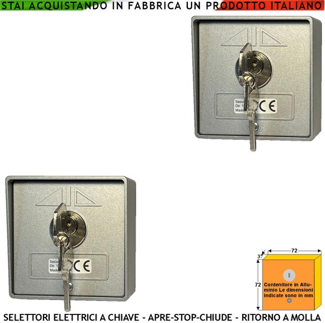Kit 2 Selettori A Chiave Da Incasso CAME SELD2K01, Retroilluminati Blu, Con Cilindro DIN