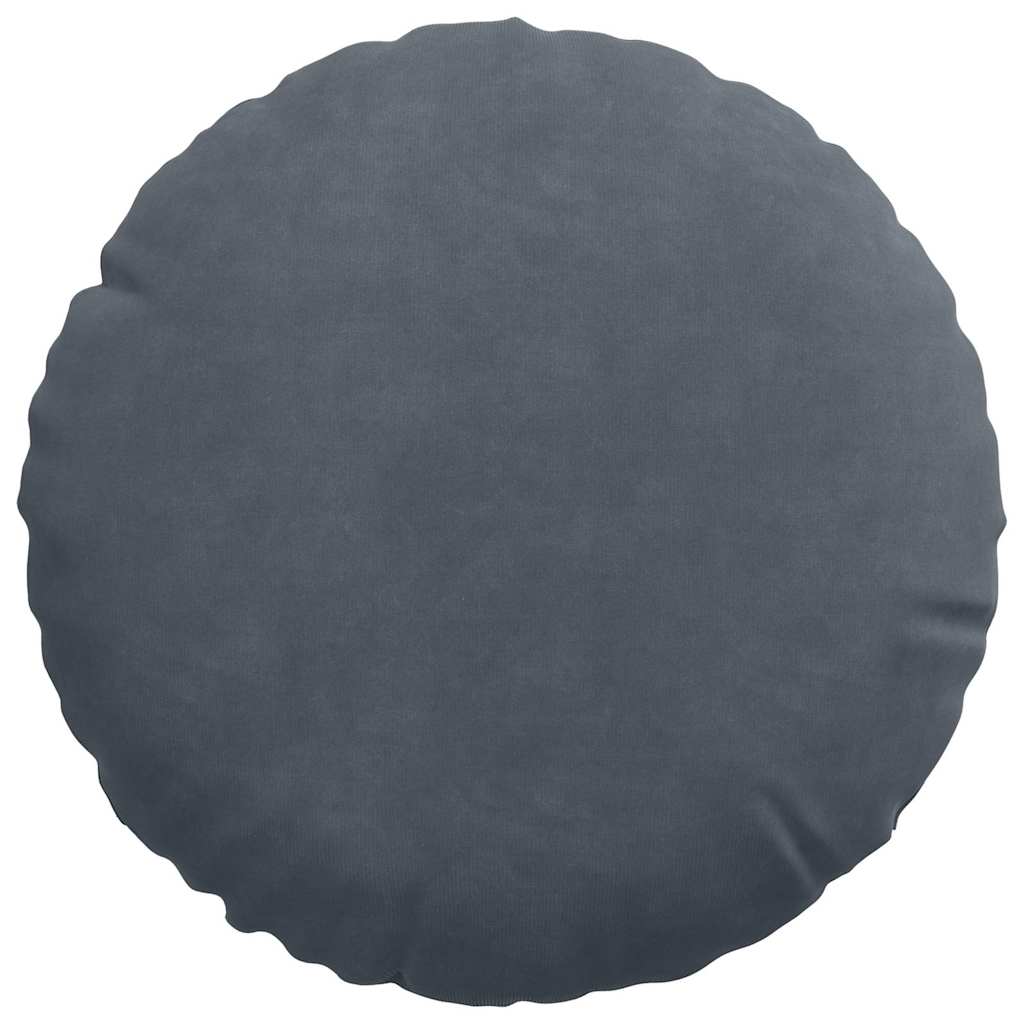 Cojines de asiento, 2 unidades, gris oscuro, Ø 40 x 13 cm, terciopelo - 6