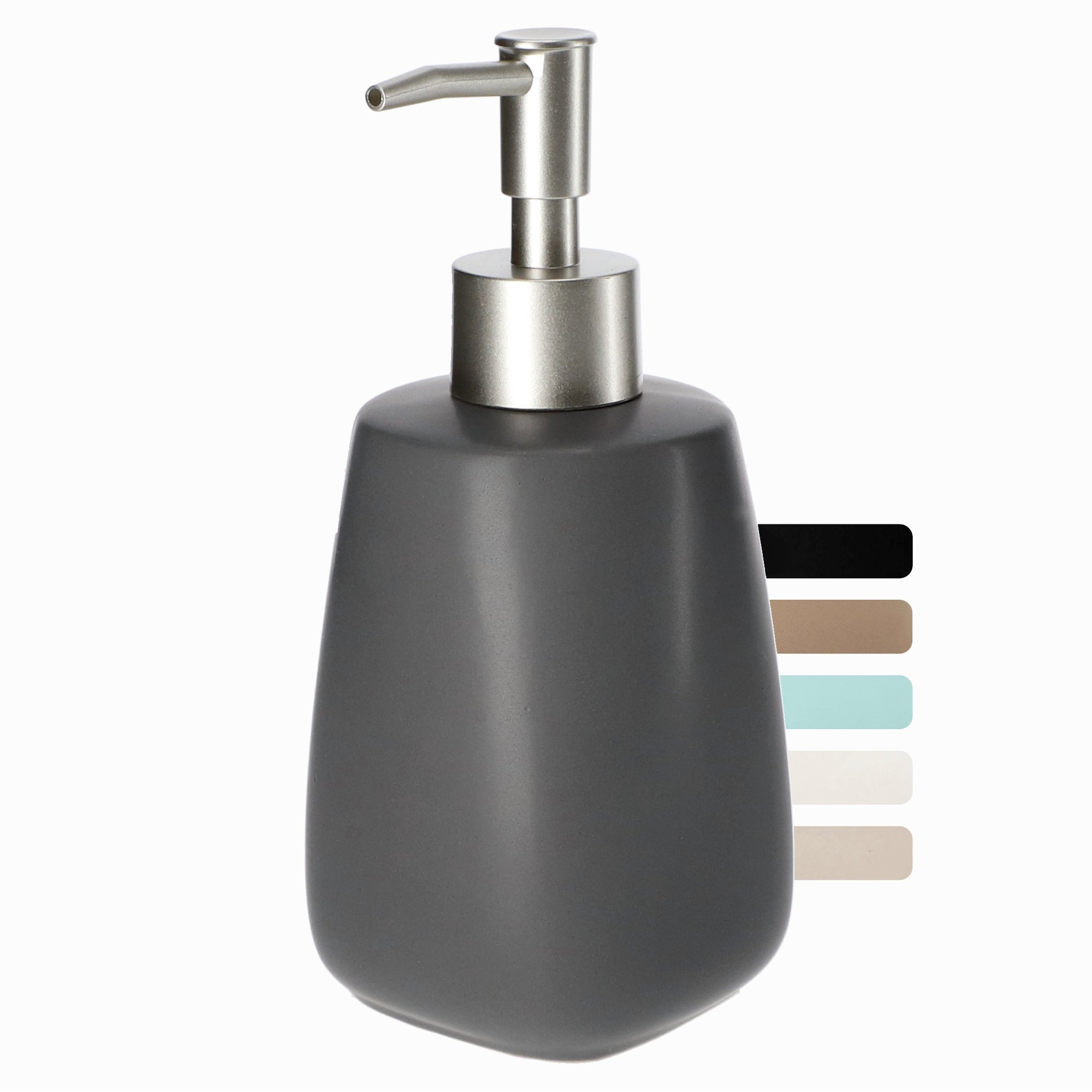 DOZOWNIK MYDŁA NA MYDŁO W PŁYNIE POJEMNIK NA PŁYN 400 ml SZARY CERAMICZNY