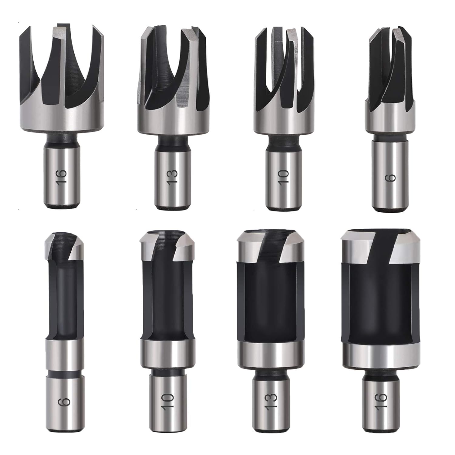 8PCS HSS Fraise à Bouchonner Bois Outil de Coupe Acier Carbone Bois Plug Perceuse Ensemble en Bois Conique de Griffe Mèche à Bouchon Bois Wood Plug Cu