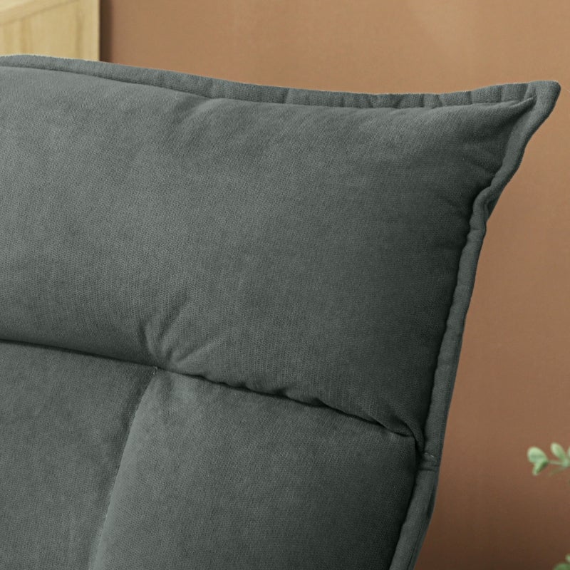 Cadeira de chão giratória 360° com encosto ajustável em 5 posições, sofá de chão dobrável, cadeira para meditação, jogos e leitura, cinza escuro - 8