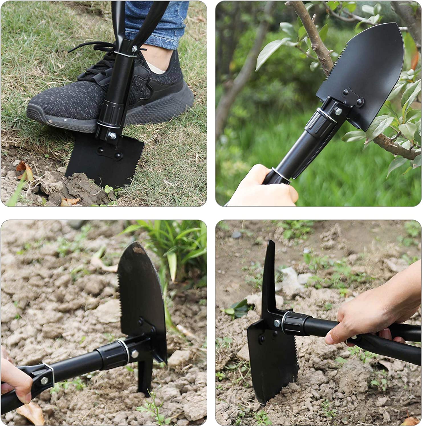 Pelle militaire pliante pour le camping, avec pelle tactique pliante pour le jardinage et le camping 58cm - 5