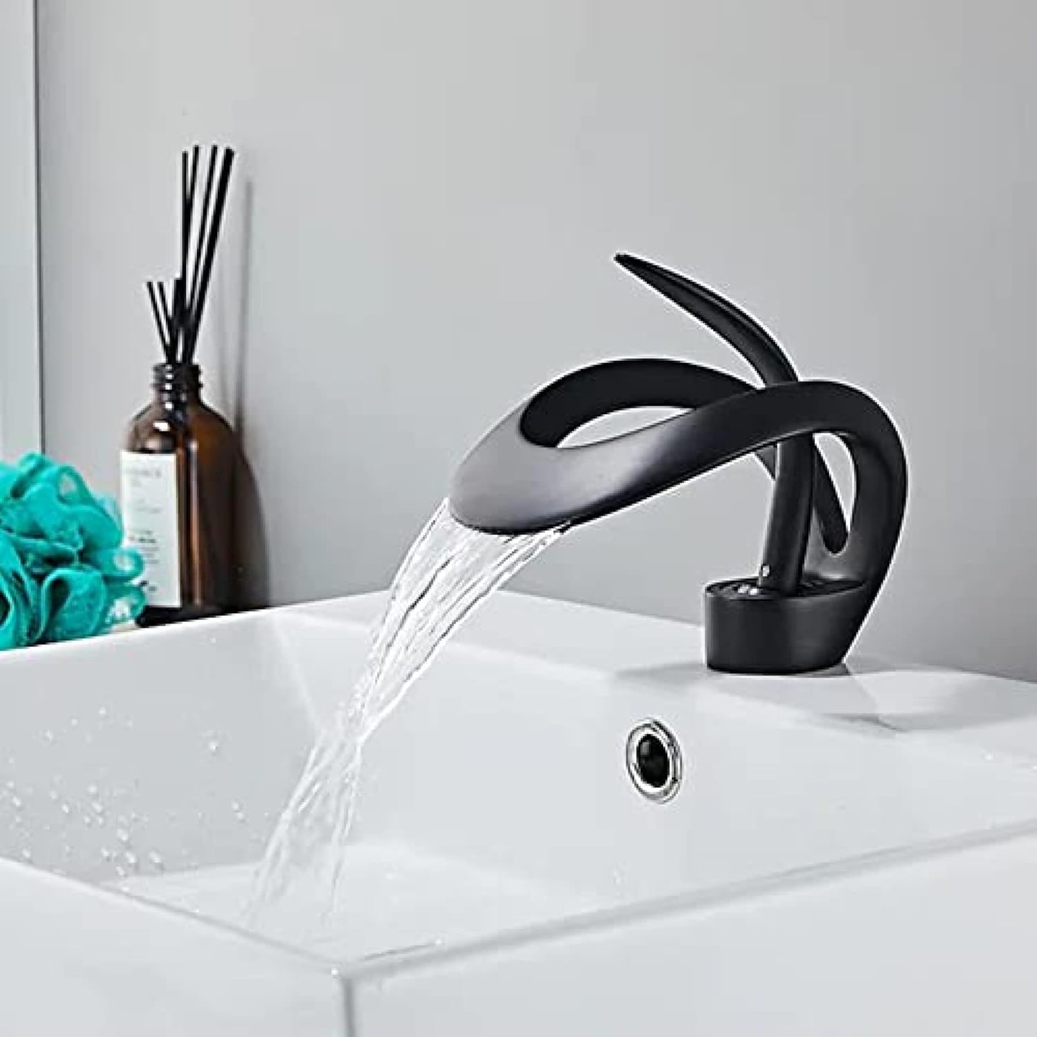 CECIPA MAX Robinet De Lavabo Pour Salle De Bain, Robinet De Lavabo Pour Salle De Bain Robinet De Lavabo Economie Eau Mitigeur De Lavabo A Poignee Unique Noir 92287751
