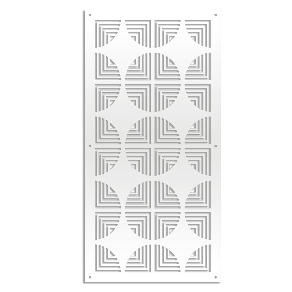 VINTAGERADIO - Panel perforowany z PVC - Parasol przeciwsłoneczny - Rozmiar 98x198 cm - Grubość 1 cm - Kolor BIAŁY