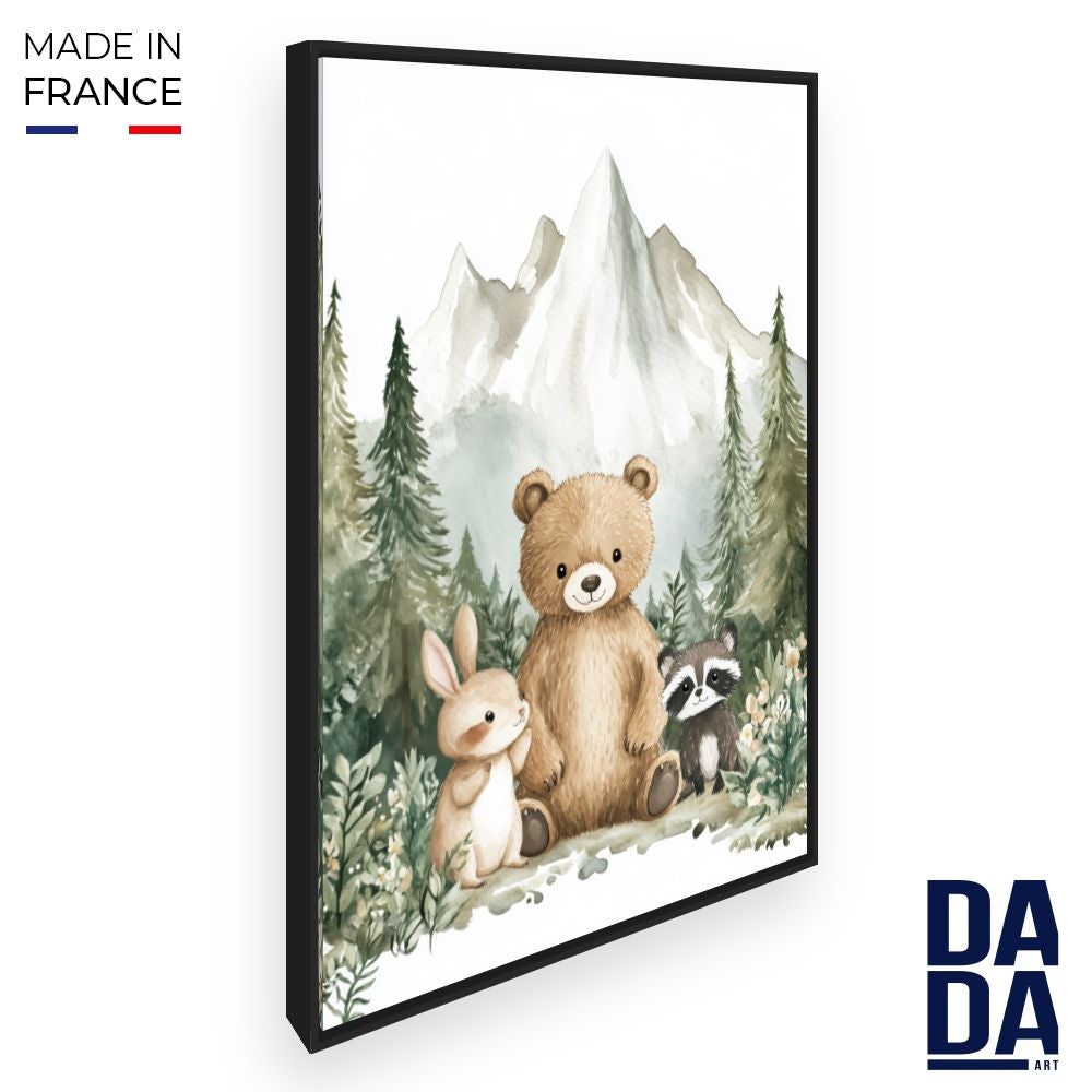 Tableau Photo Personnalisé Sur Toile - Cadre Chêne - Motif Famille Ou Souhait - Neuf