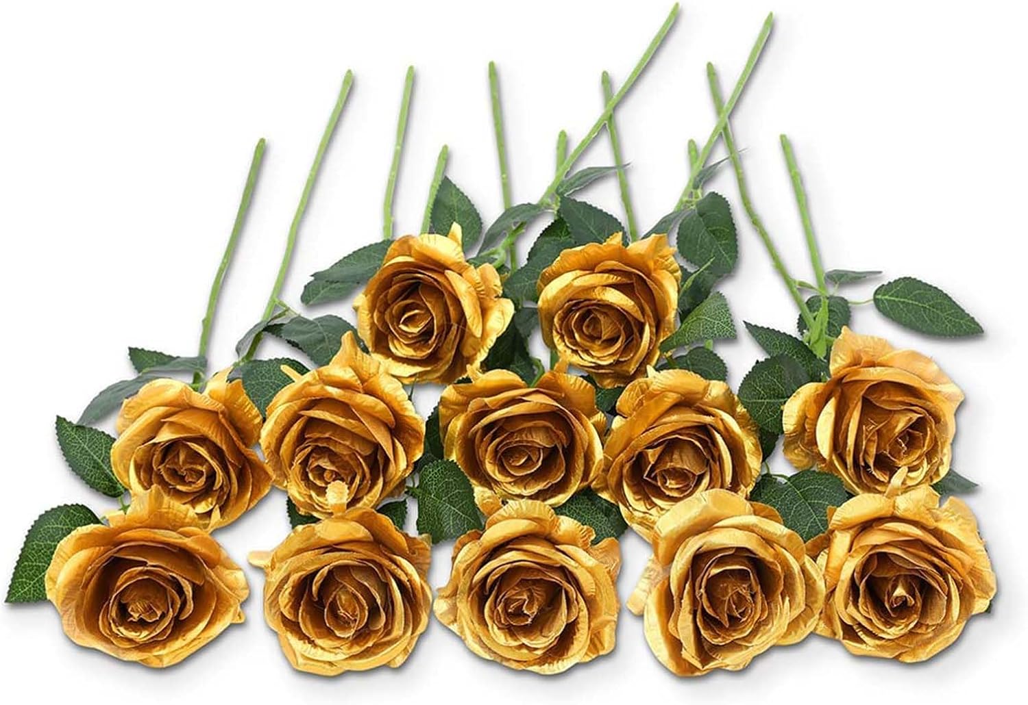 Roses Artificielles Soie 20 Pouces - Lot De 12 - Rouge Foncé - Pour Mariage Et Décoration
