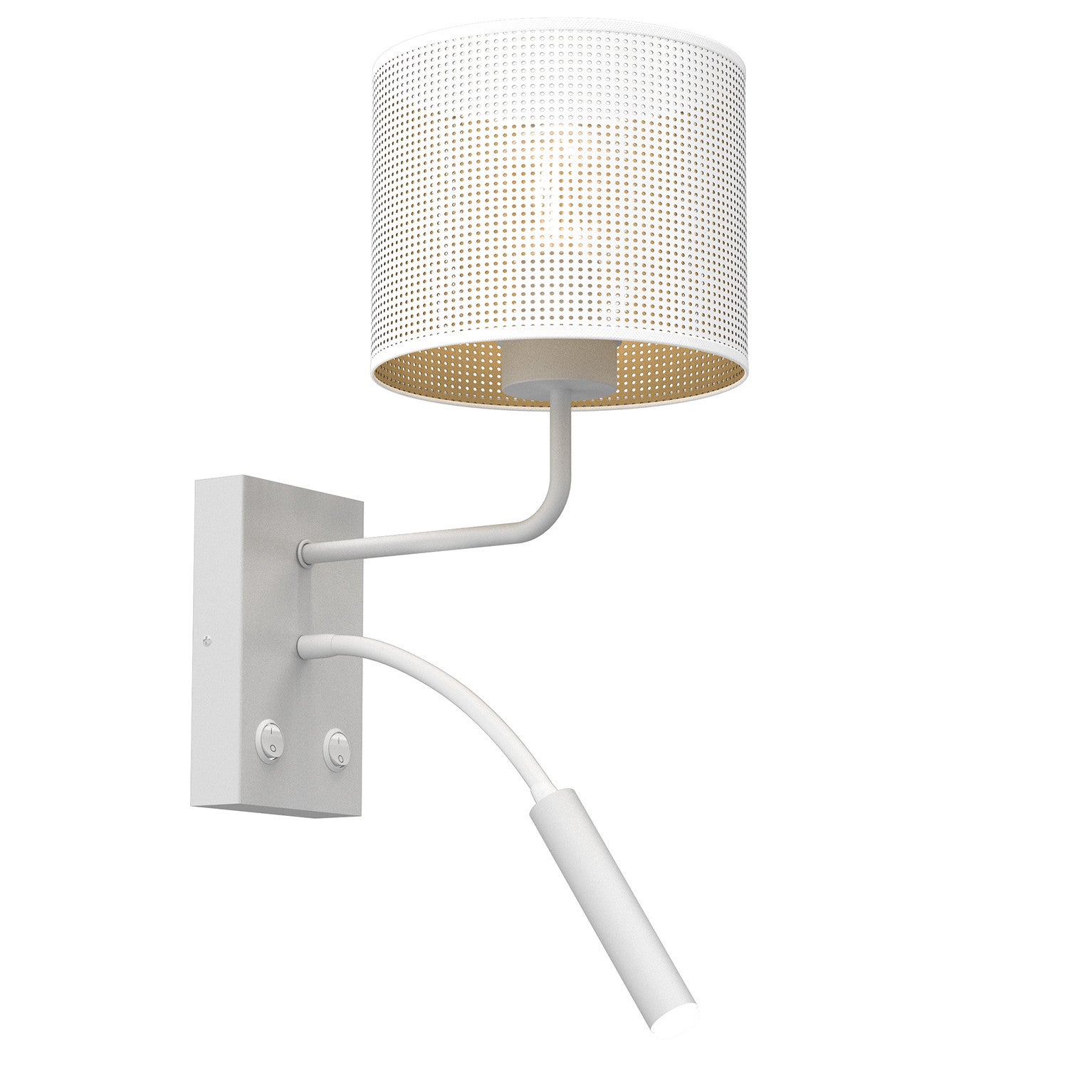 Kinkiet ścienny Loft Shade biały mat-złoty 1xE27+G9x15W do czytania z włącznikiem wym: 38 x 18 x 26 cm metal IP20 Luminex