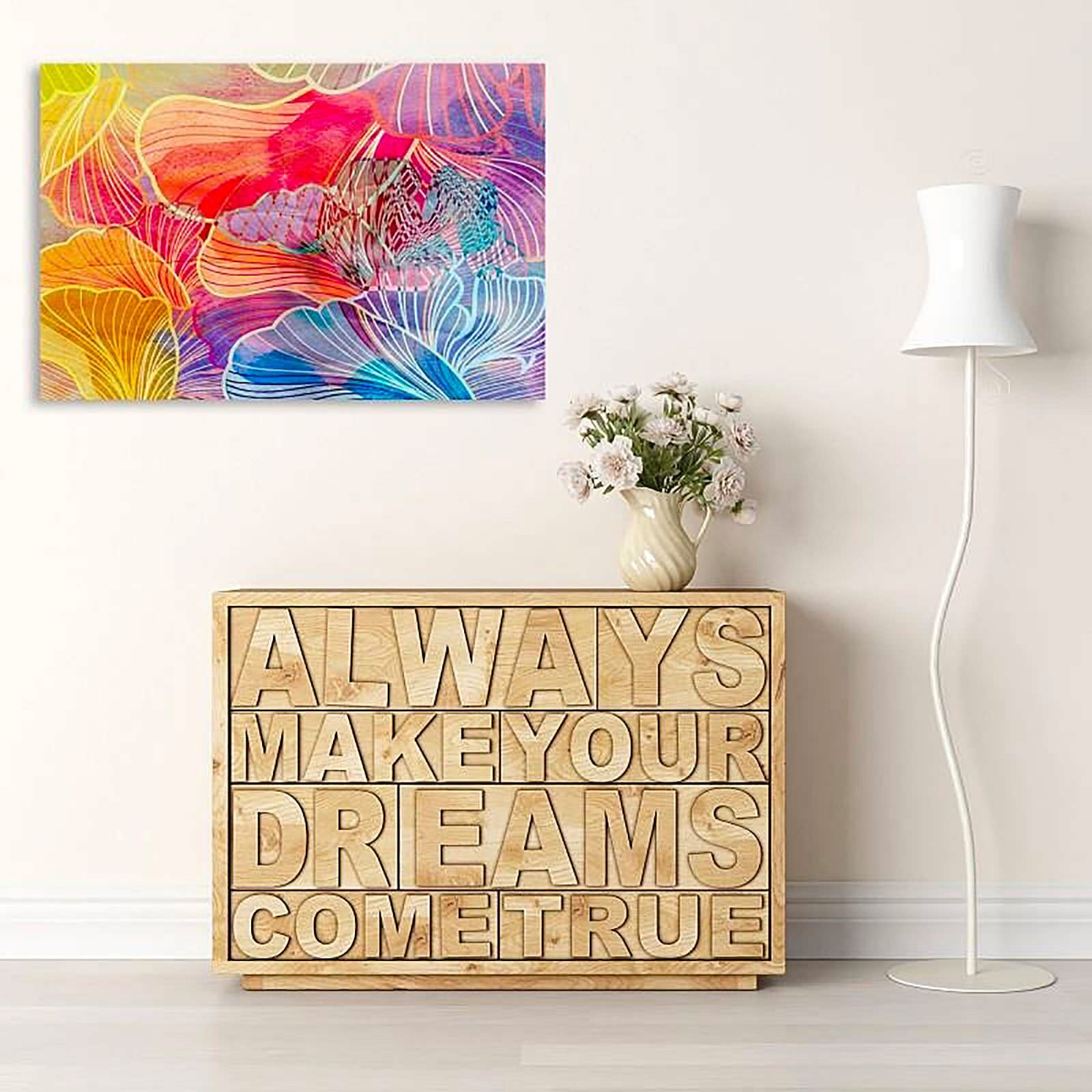 Tableau bois lotus abstrait - 100 x 70 cm - 4