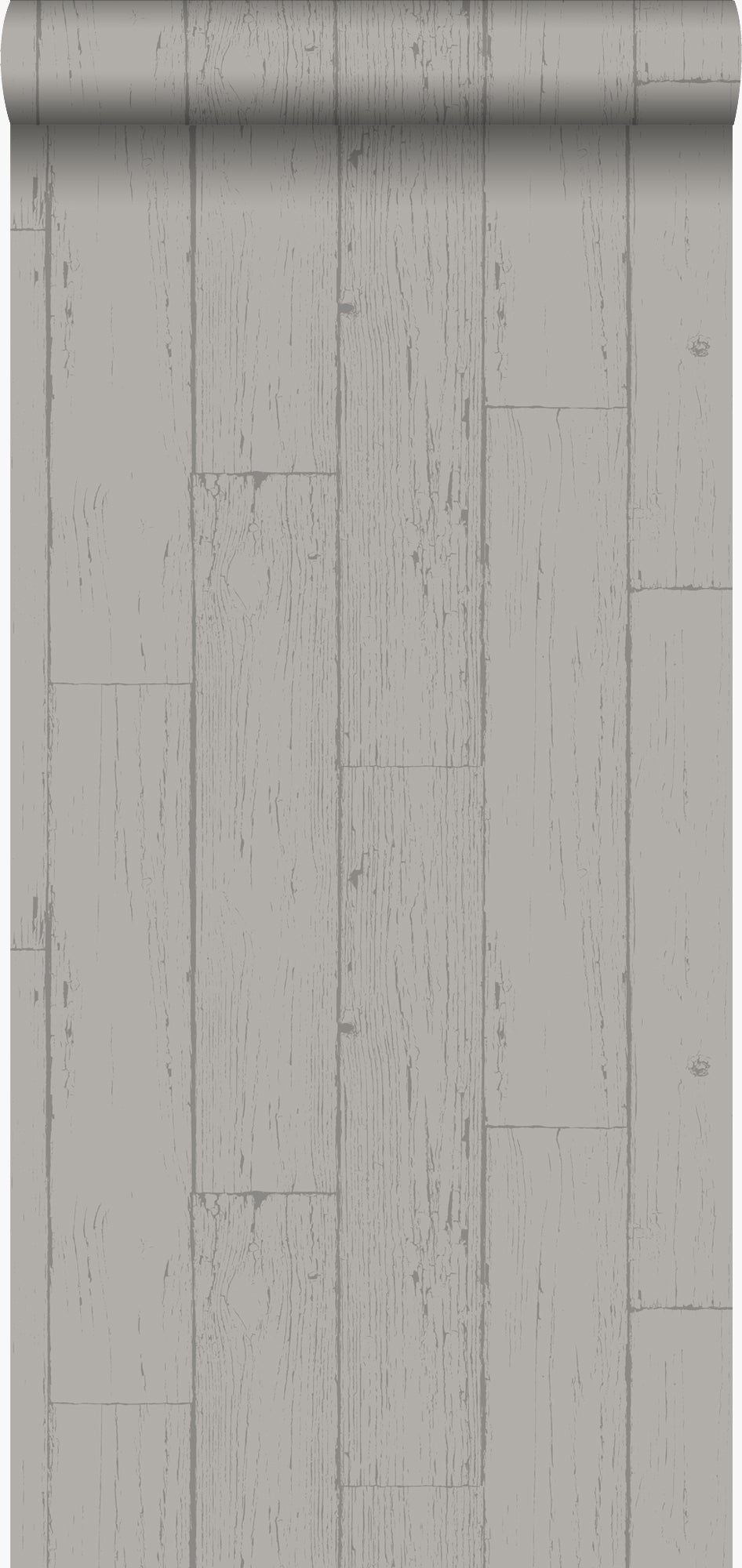 Papel pintado tablas de madera desgastada, alterada, resistida vintage gris pardo - 53 cm x 10,05 m - origin wallcoverings