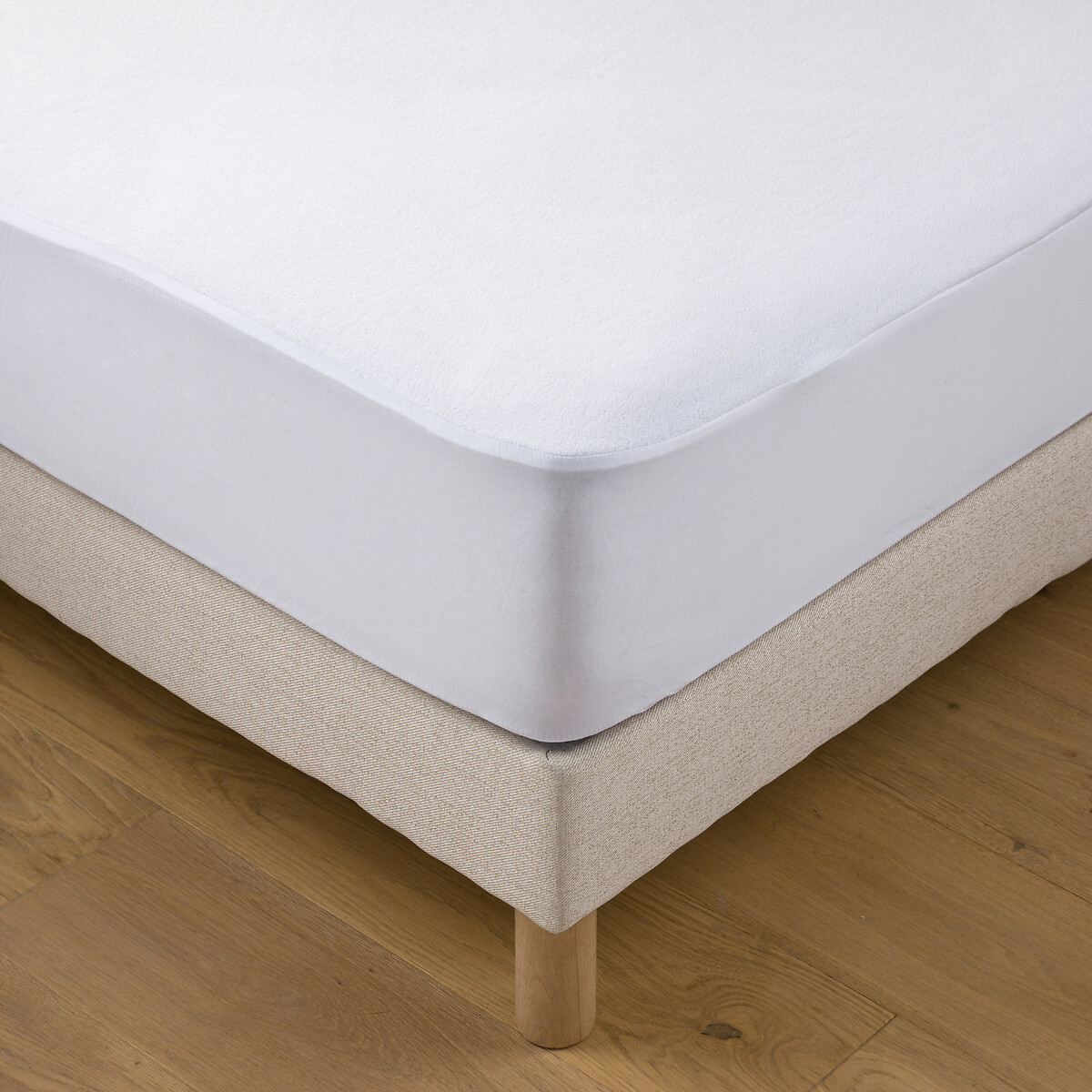 Protège matelas éponge polyester imperméable H30cm - Blanc - 140 x 200 ...