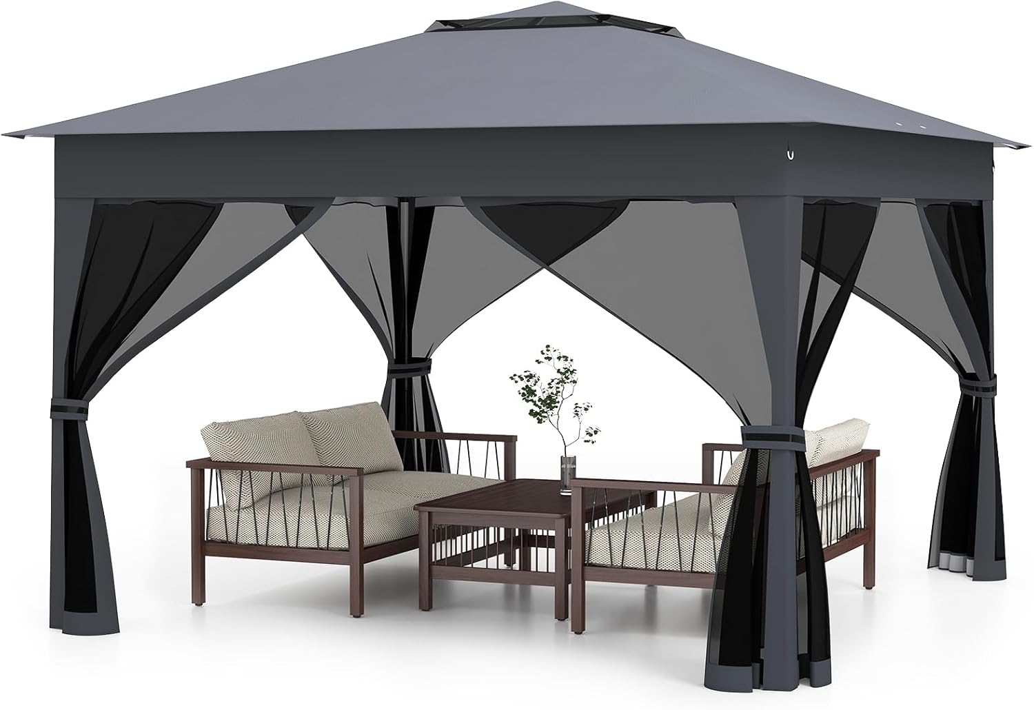 Tonnelle Pliante 3x3 avec Moustiquaire, Tonnelle de Jardin Extérieur