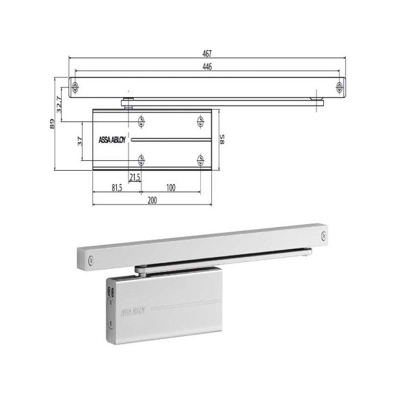 Plaque de fermeture de porte coulissante DC175 noire Assa Abloy | Leroy ...