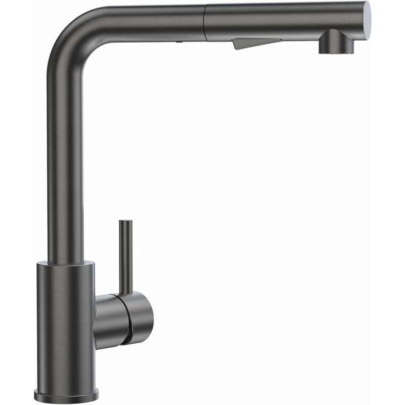 Bateria kuchenna do zlewu wyciąganą wylewką strumienie stal nierdzewna szaro czarna Nowoczesna bateria prysznicem oszczędzająca wodę zlewu kuchennego