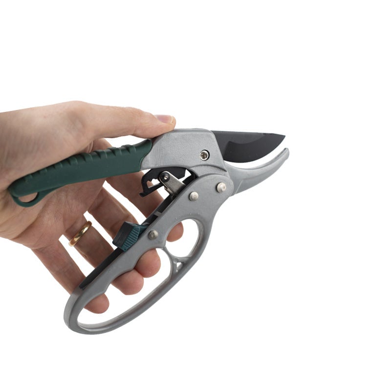 Forbici a cricchetto professionali da potatura da 20 cm - Cesoie per potatura in acciaio inox con impugnatura antiscivolo - 2