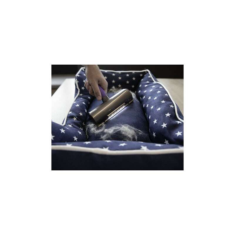 Cepillo quitapelos para mascotas, recogedor de pelos de perros y gatos, morado y gris, para sofá, ropa y coche. - 5