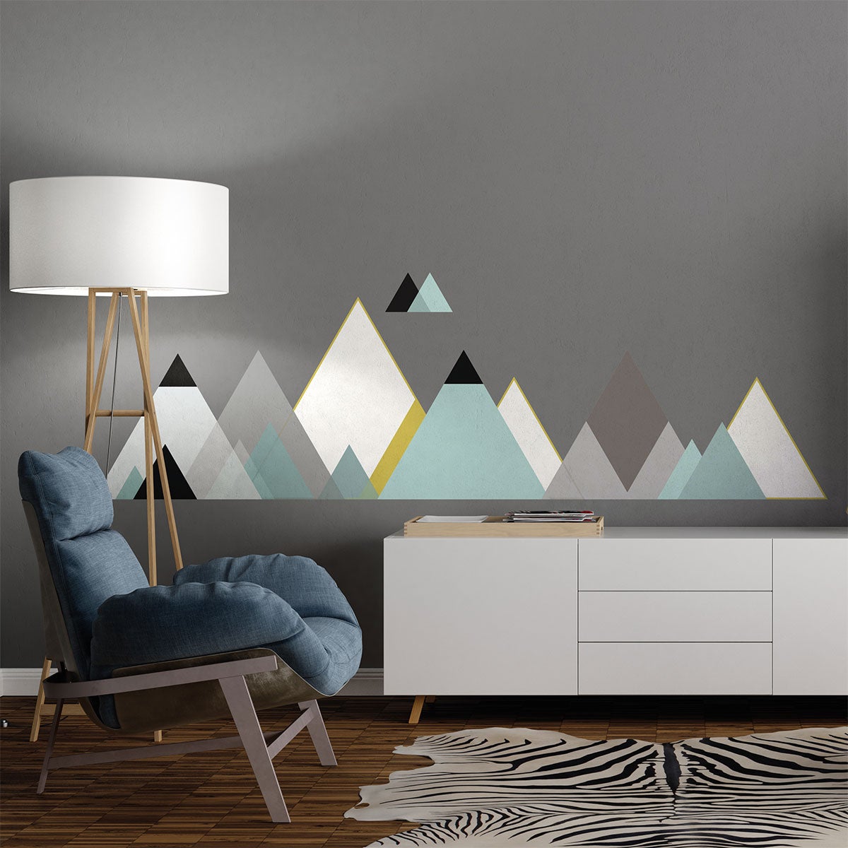 Adesivo montagna scandinavo matra - Sticker adesivo - adesivi murali - 50x75cm - 5