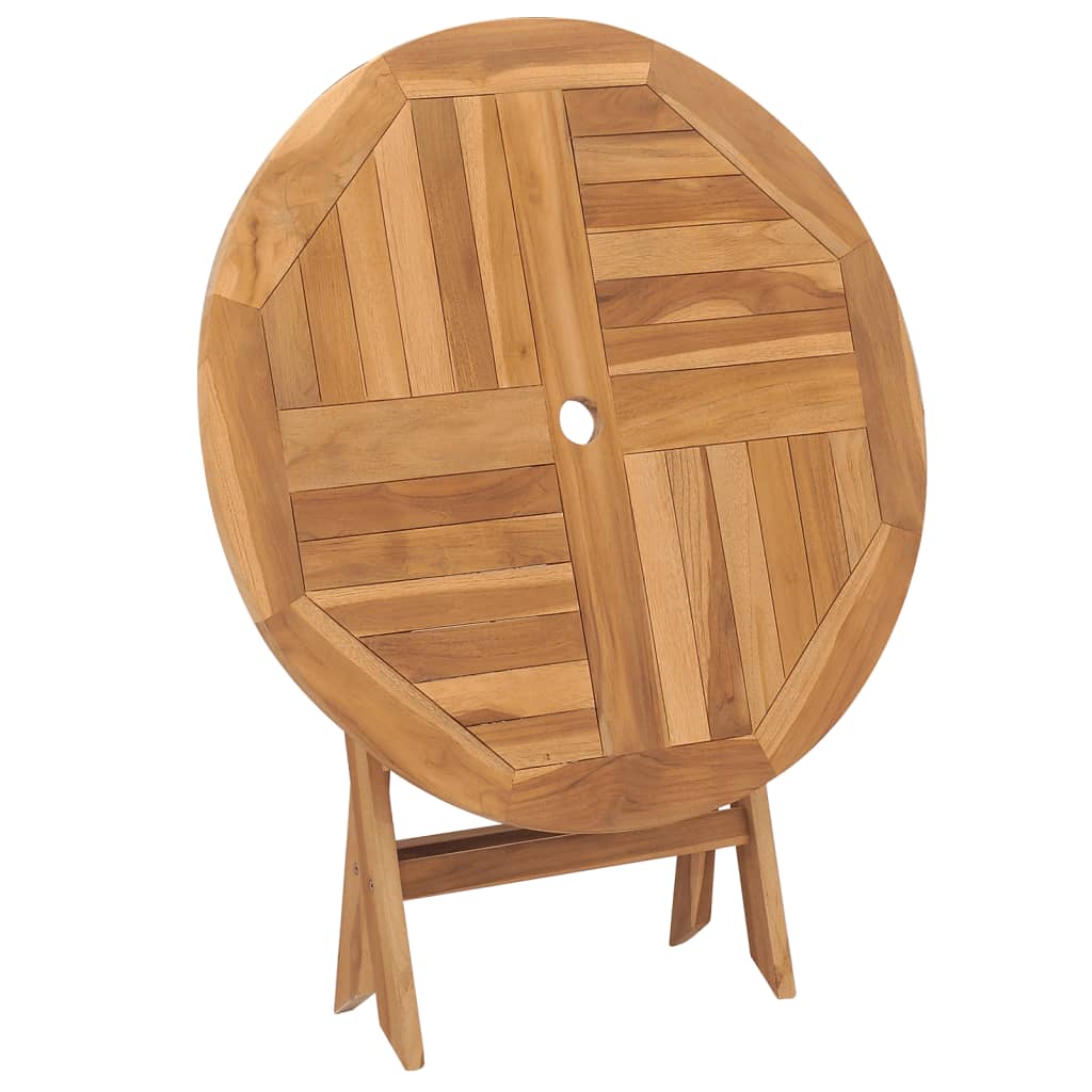 Table De Jardin Pliante Demi-Ronde En Acacia Massif - VidaXL | 78x46x75 Cm, Pour 4 Personnes, Design Gain De Place - 2