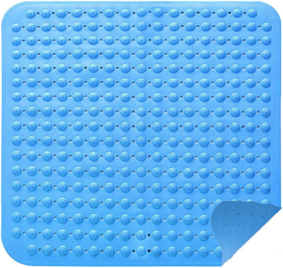 Mata antypoślizgowa pod prysznic, do łazienki, masaż stóp, wymiary 48x48cm, kolor niebieski.