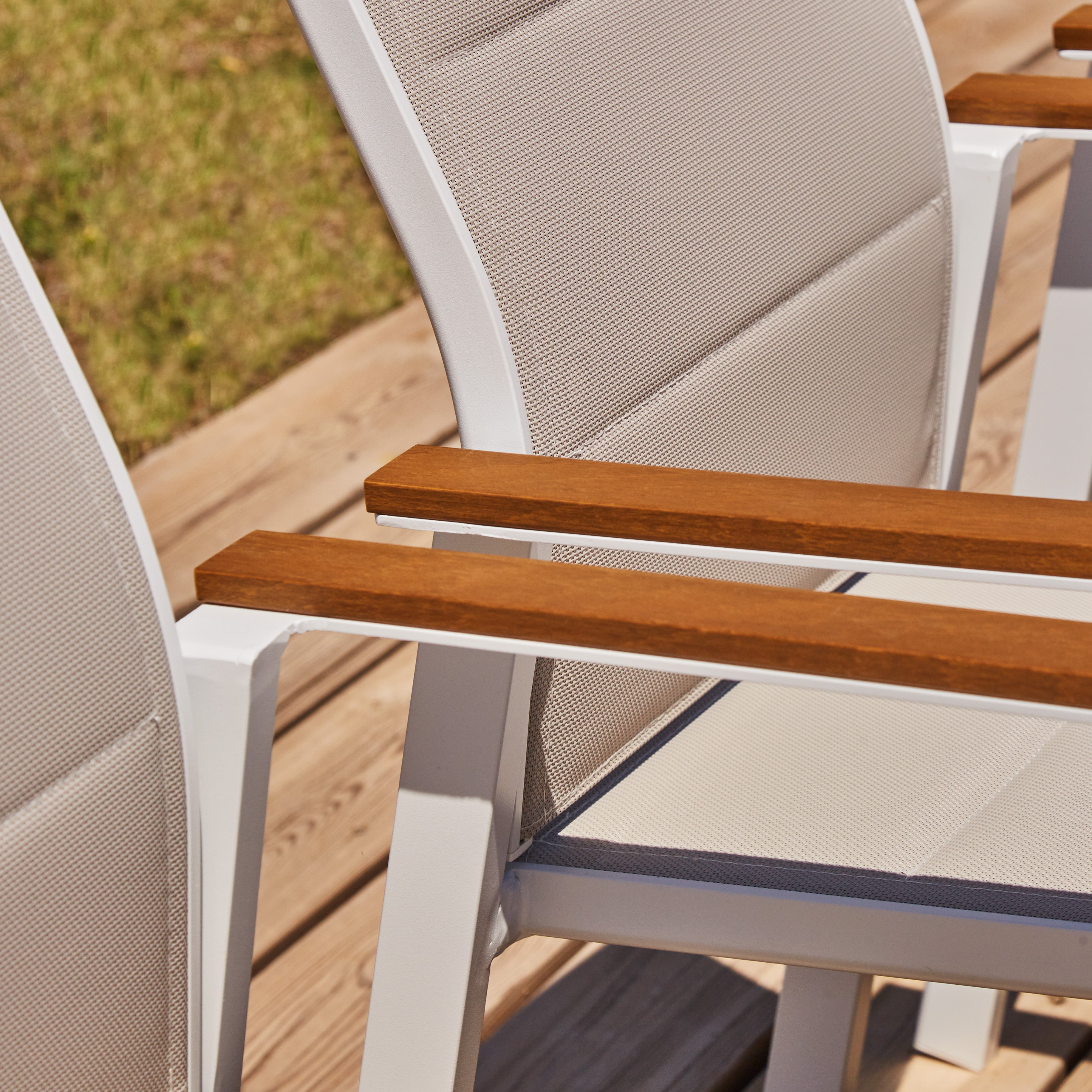 Chaise de jardin sans coussin OSAKA en Aluminium Blanc - 7