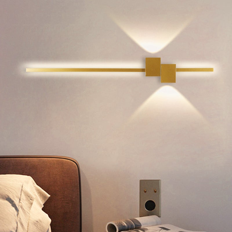 Applique murale LED 60 cm, lampe de chevet créative, éclairage décoratif d'intérieur, 3 températures de couleur réglables, doré - 9